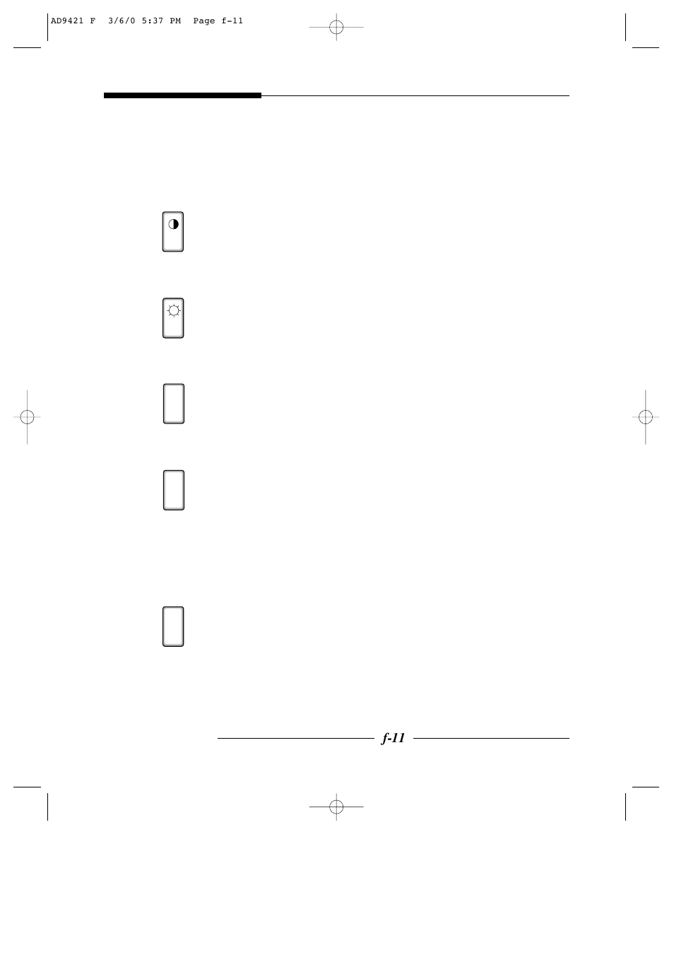 F-11 | American Dynamics AD9421 User Manual | Page 24 / 67