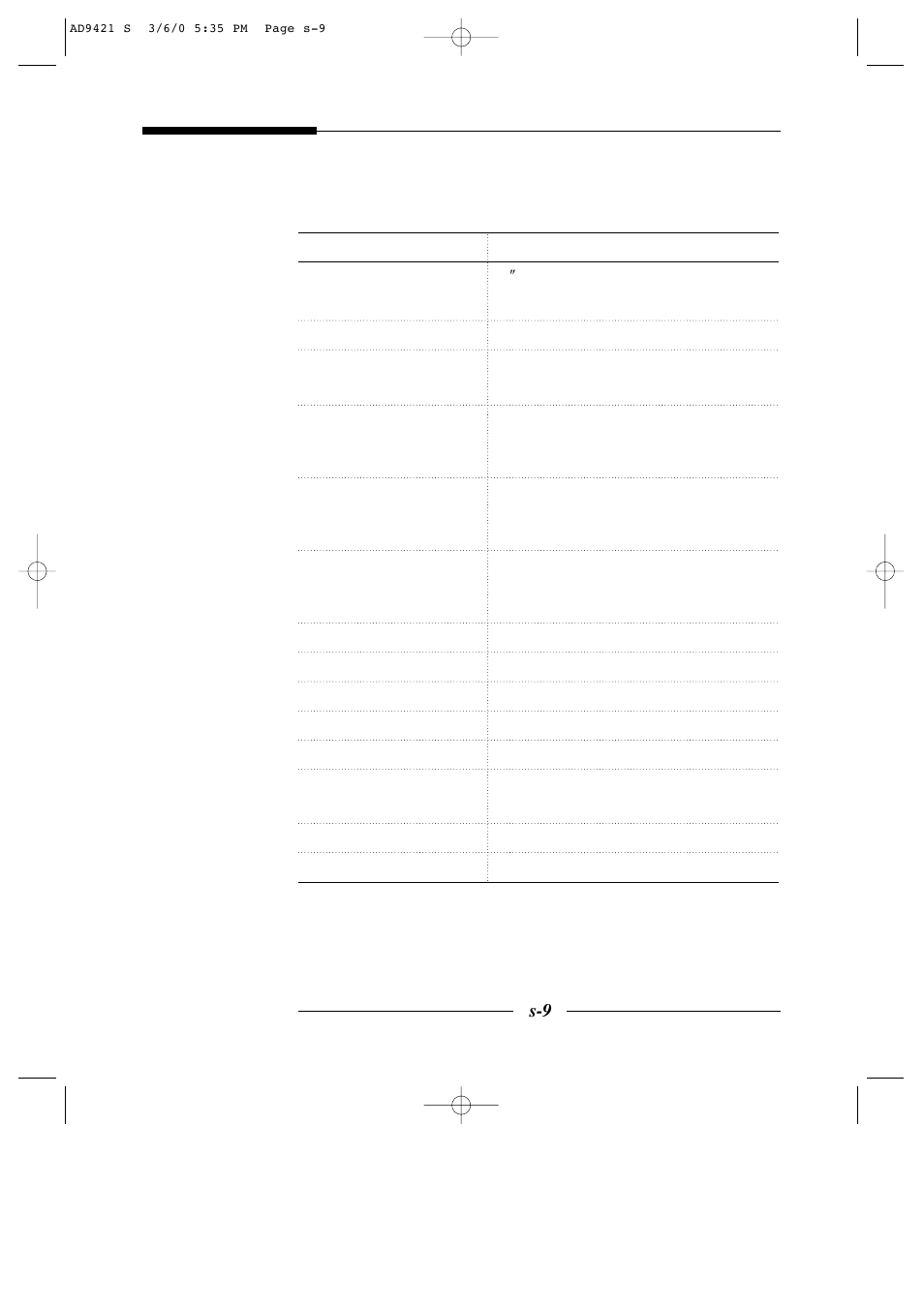 Especificaciones | American Dynamics AD9421 User Manual | Page 61 / 67