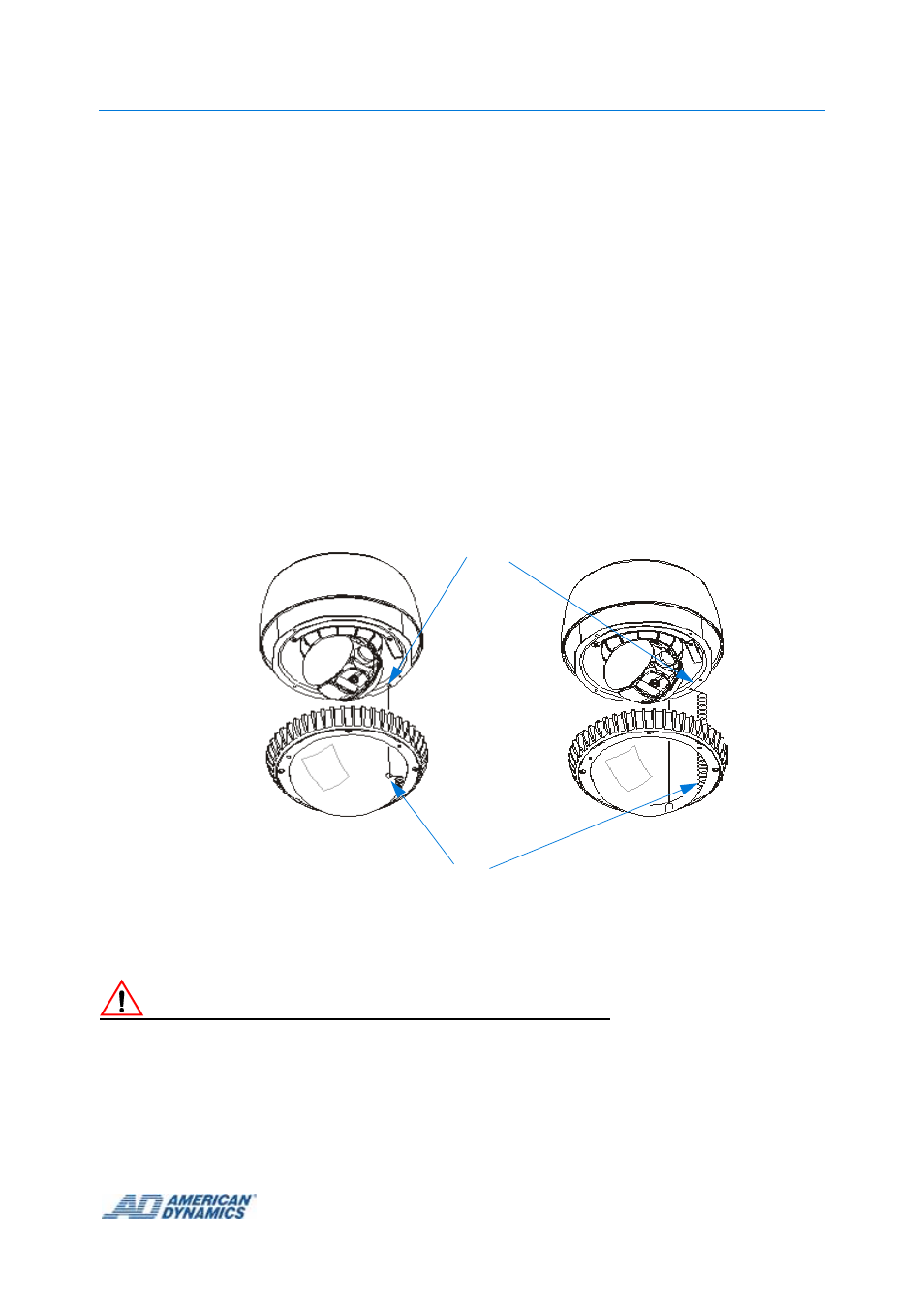 Attaching the bubble to the ip sdu8 unit, Attaching the bubble to the ip sdu8 unit -7, Caution | American Dynamics Tyco 8 User Manual | Page 35 / 42
