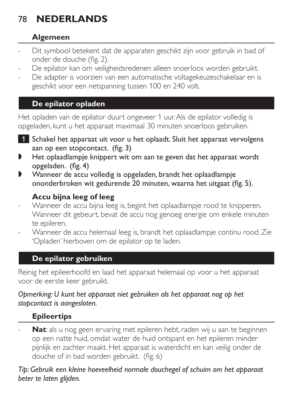 Nederlands | Philips Epilier-Set – Limited Edition User Manual | Page 78 / 132