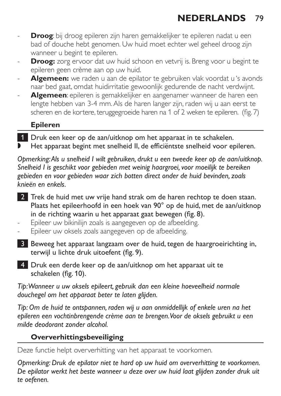 Nederlands | Philips Epilier-Set – Limited Edition User Manual | Page 79 / 132