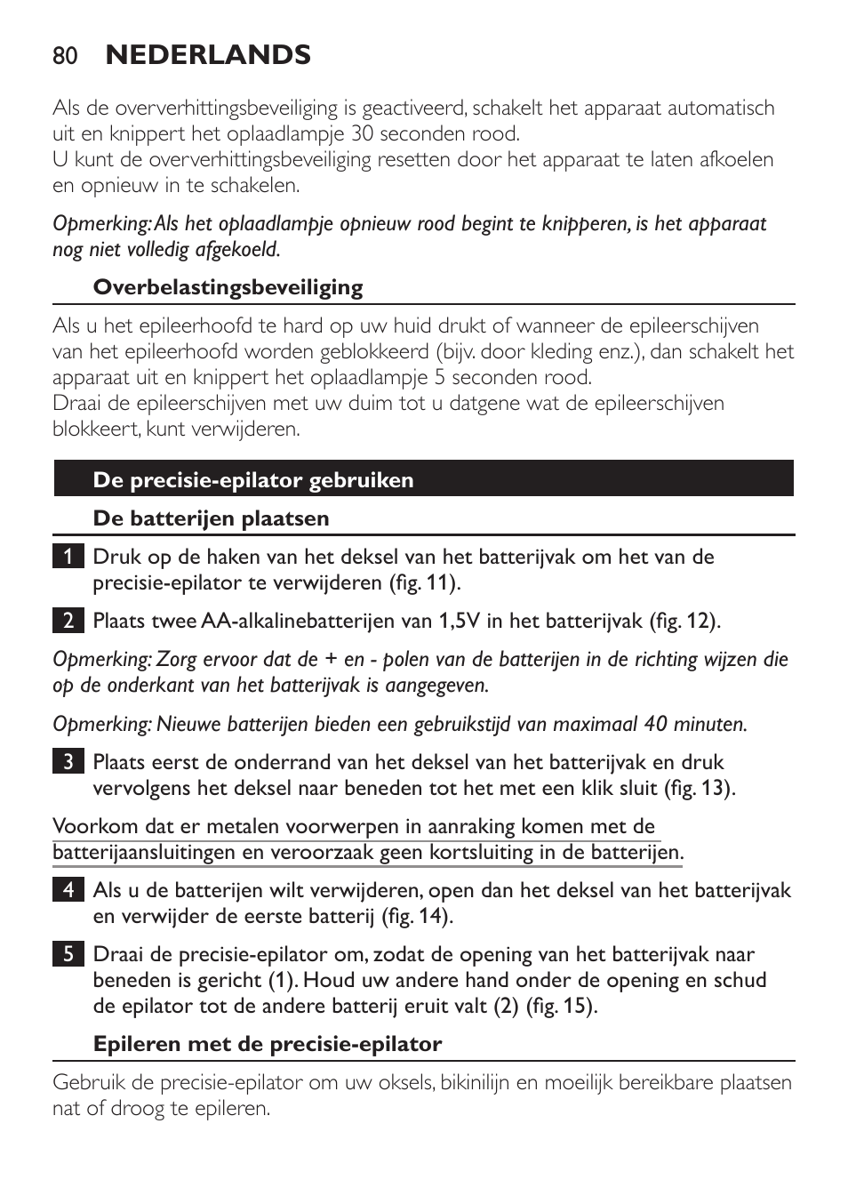 Nederlands | Philips Epilier-Set – Limited Edition User Manual | Page 80 / 132