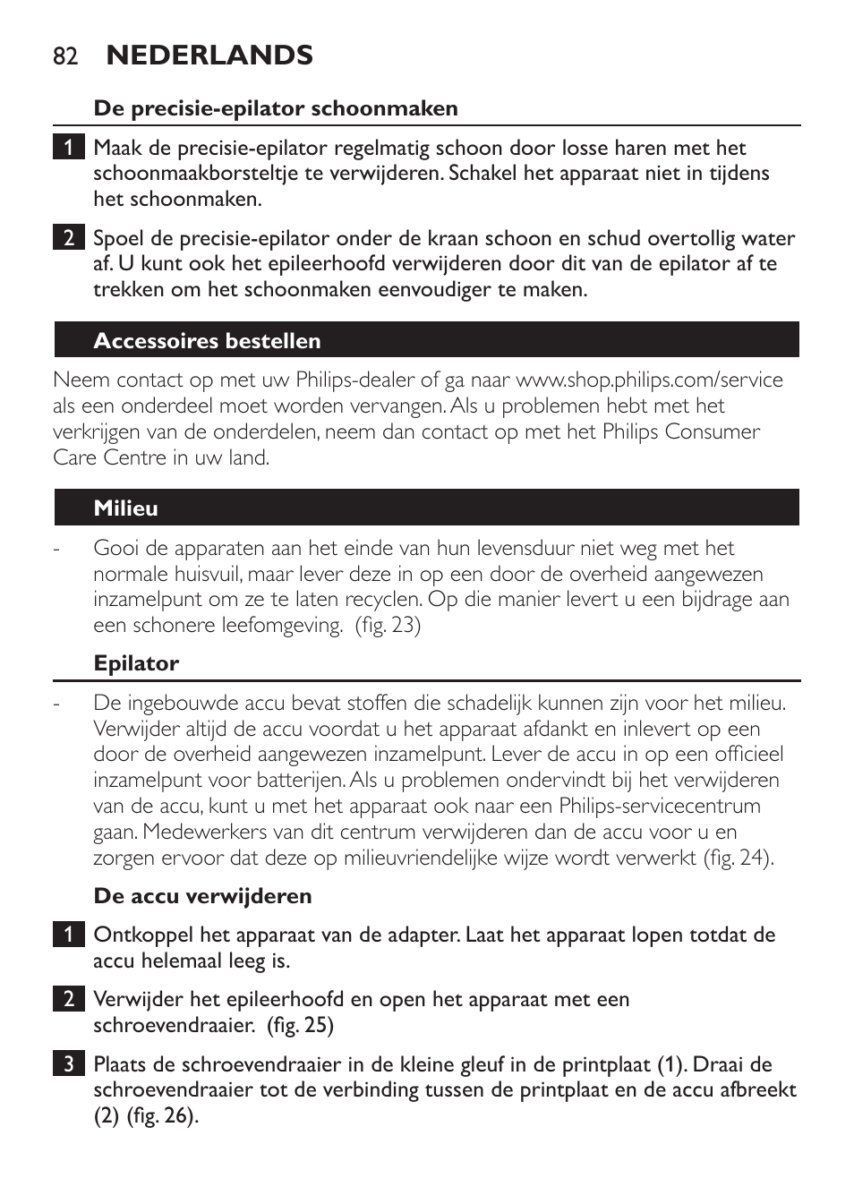 Nederlands | Philips Epilier-Set – Limited Edition User Manual | Page 82 / 132