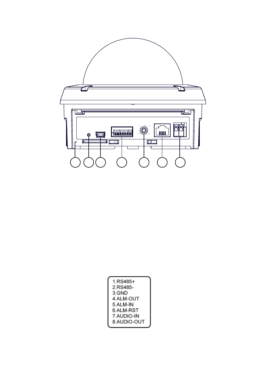 Description of the front/rear view, 1 the front view, Ront | American Dynamics VideoEdge IP Indoor Mini-dome 8200-2646-02 B0 User Manual | Page 8 / 89