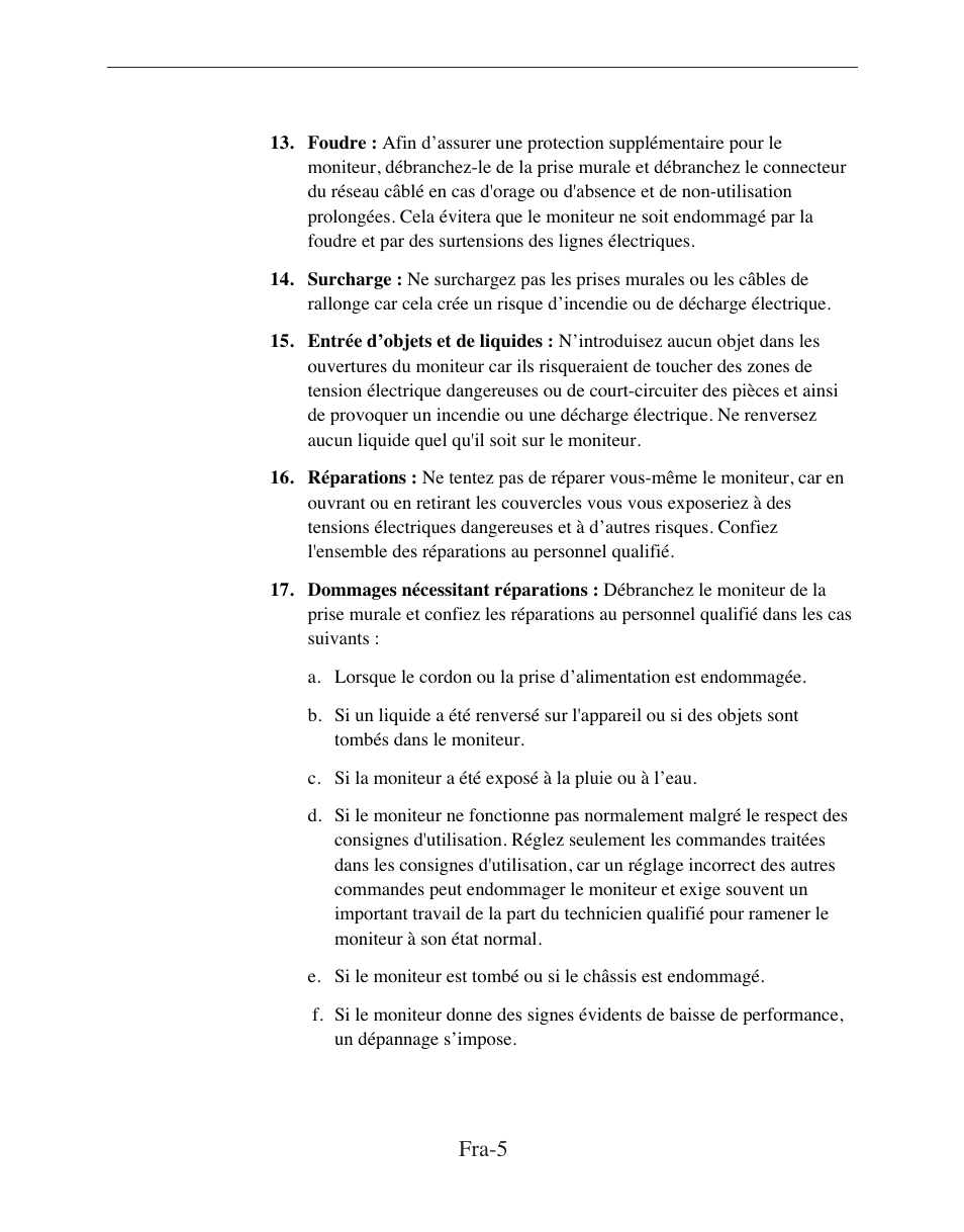 Fra-5 | American Dynamics ADMCRT15 User Manual | Page 19 / 67