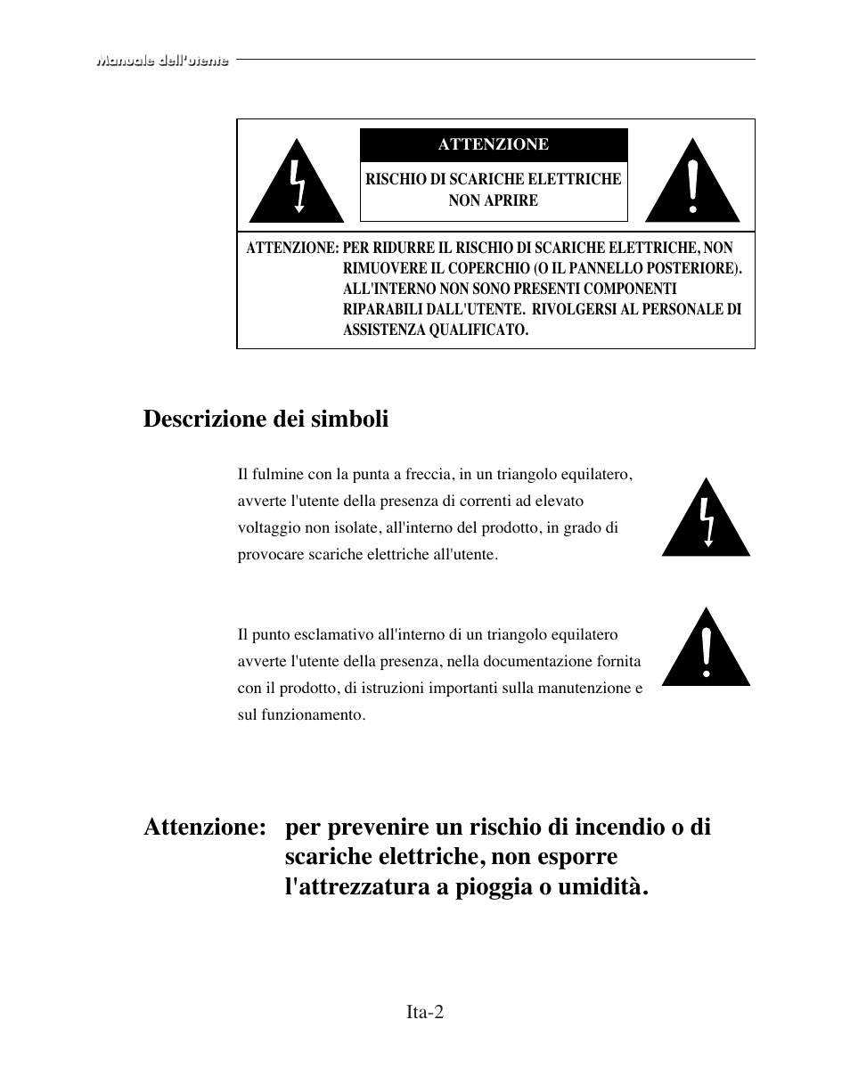 Descrizione dei simboli | American Dynamics ADMCRT15 User Manual | Page 55 / 67