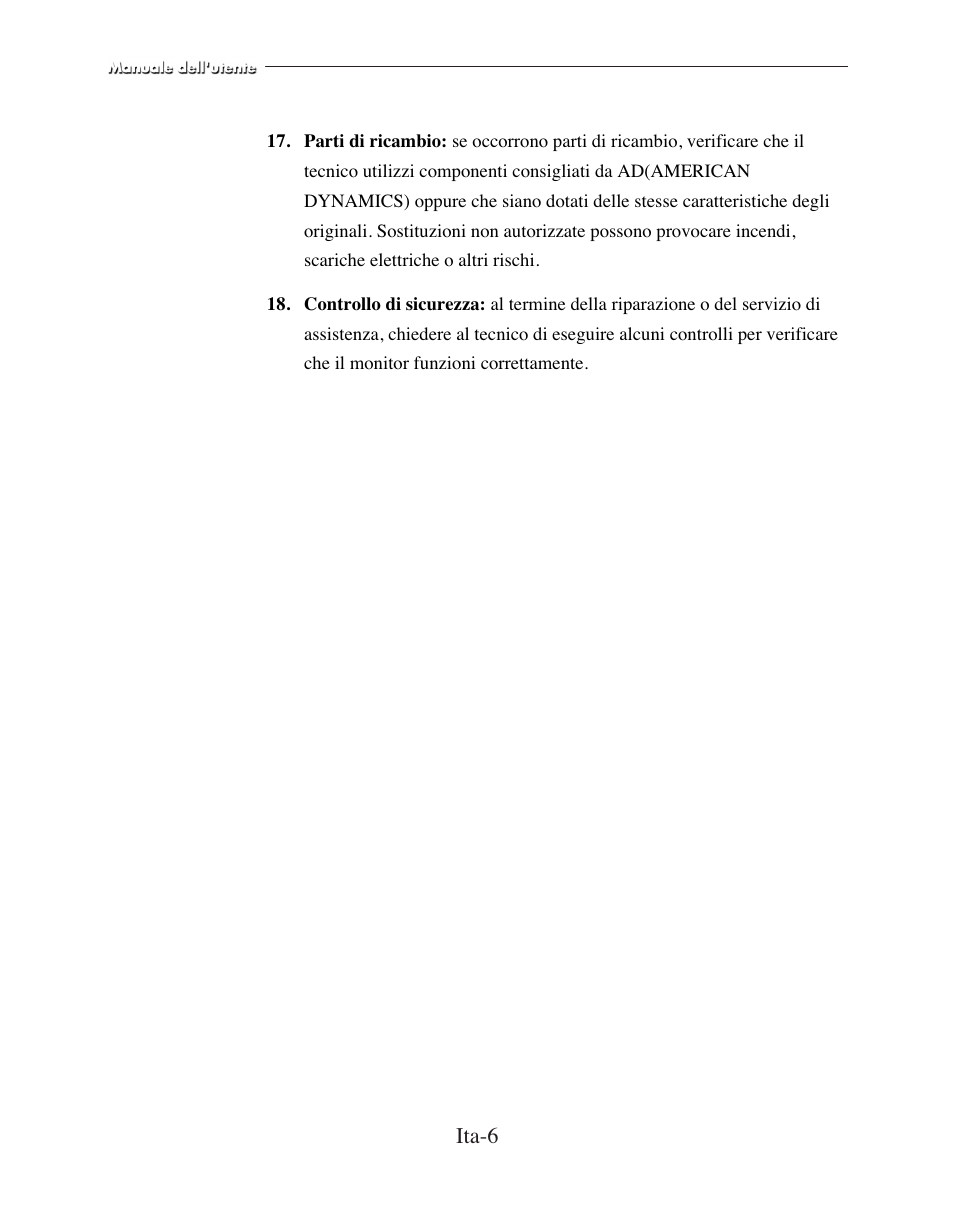 Ita-6 | American Dynamics ADMCRT15 User Manual | Page 59 / 67