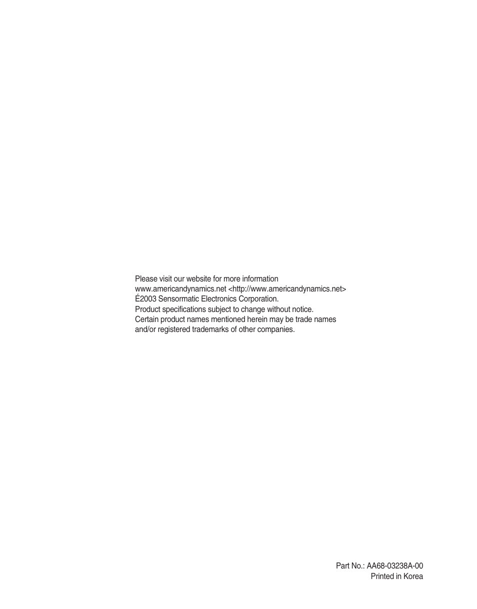 American Dynamics ADMCRT15 User Manual | Page 67 / 67