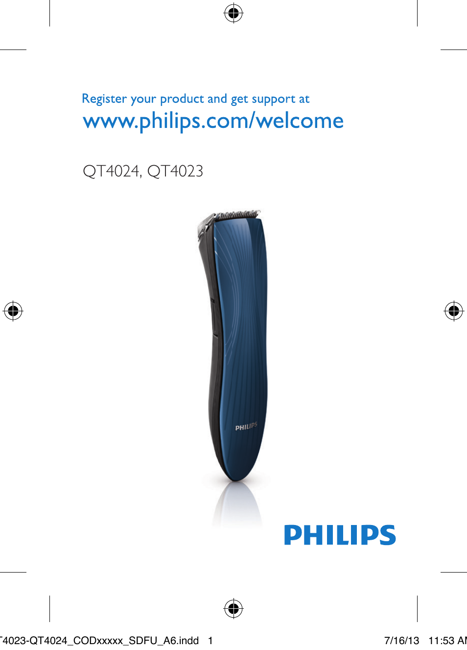 Philips BEARDTRIMMER Series 5000 Wasserdichter Bartschneider User Manual | 4 pages