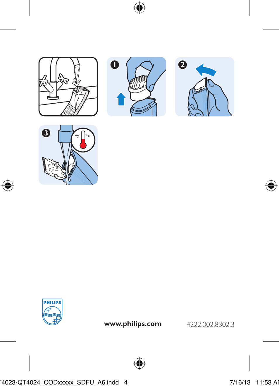 Philips BEARDTRIMMER Series 5000 Wasserdichter Bartschneider User Manual | Page 4 / 4