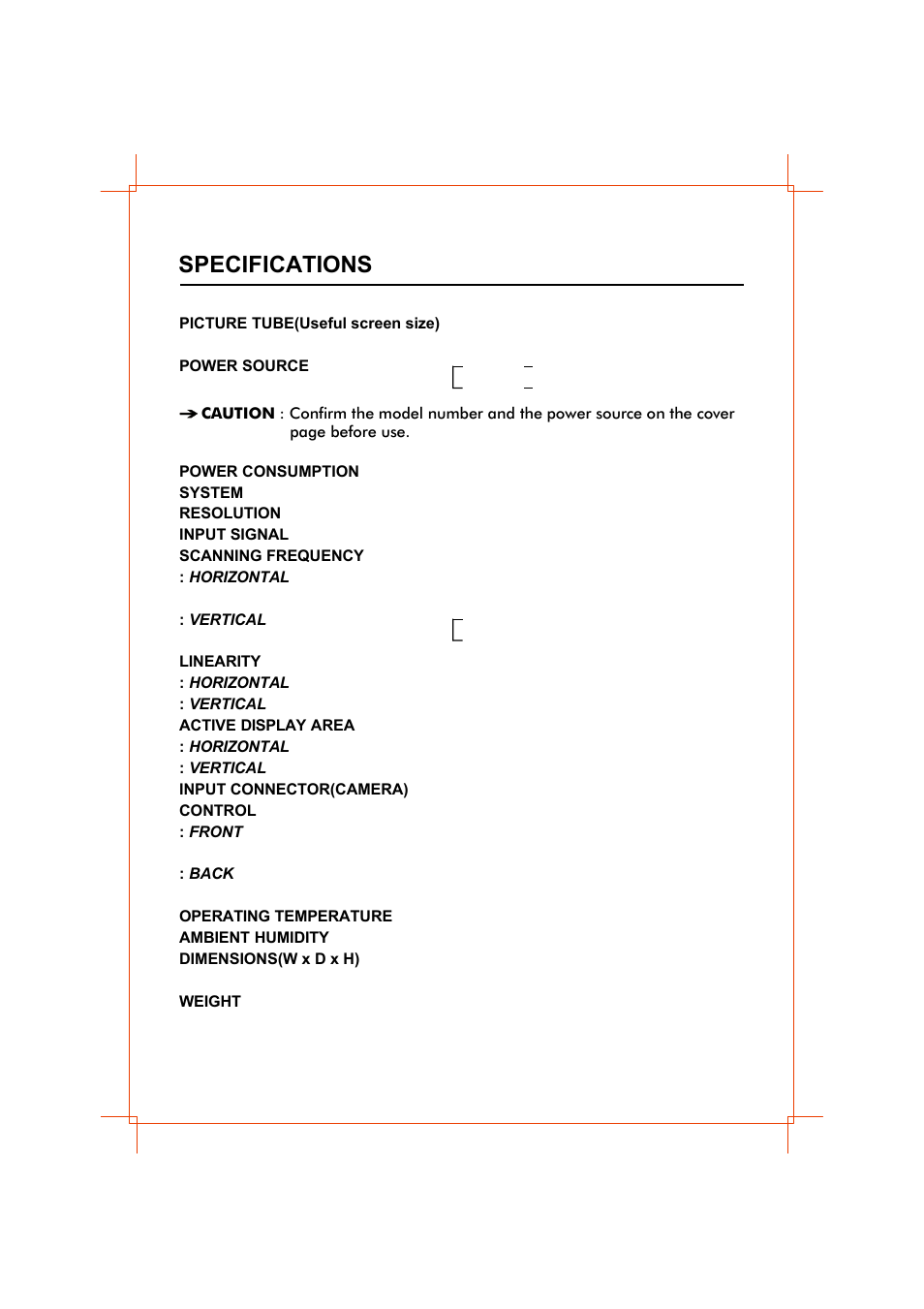 Specifications | American Dynamics AD912A User Manual | Page 5 / 8