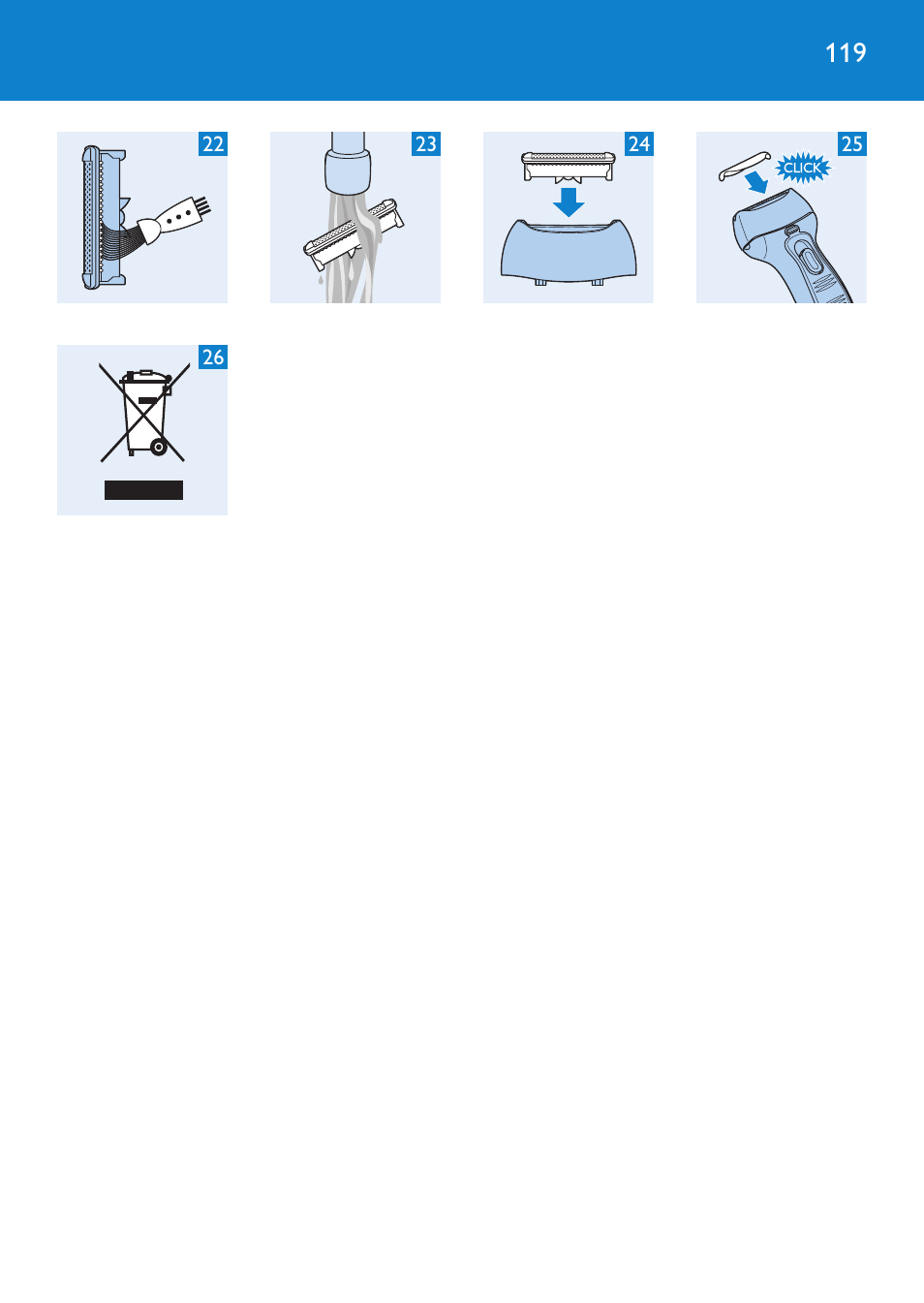 Philips Satinelle Epilierer User Manual | Page 119 / 120