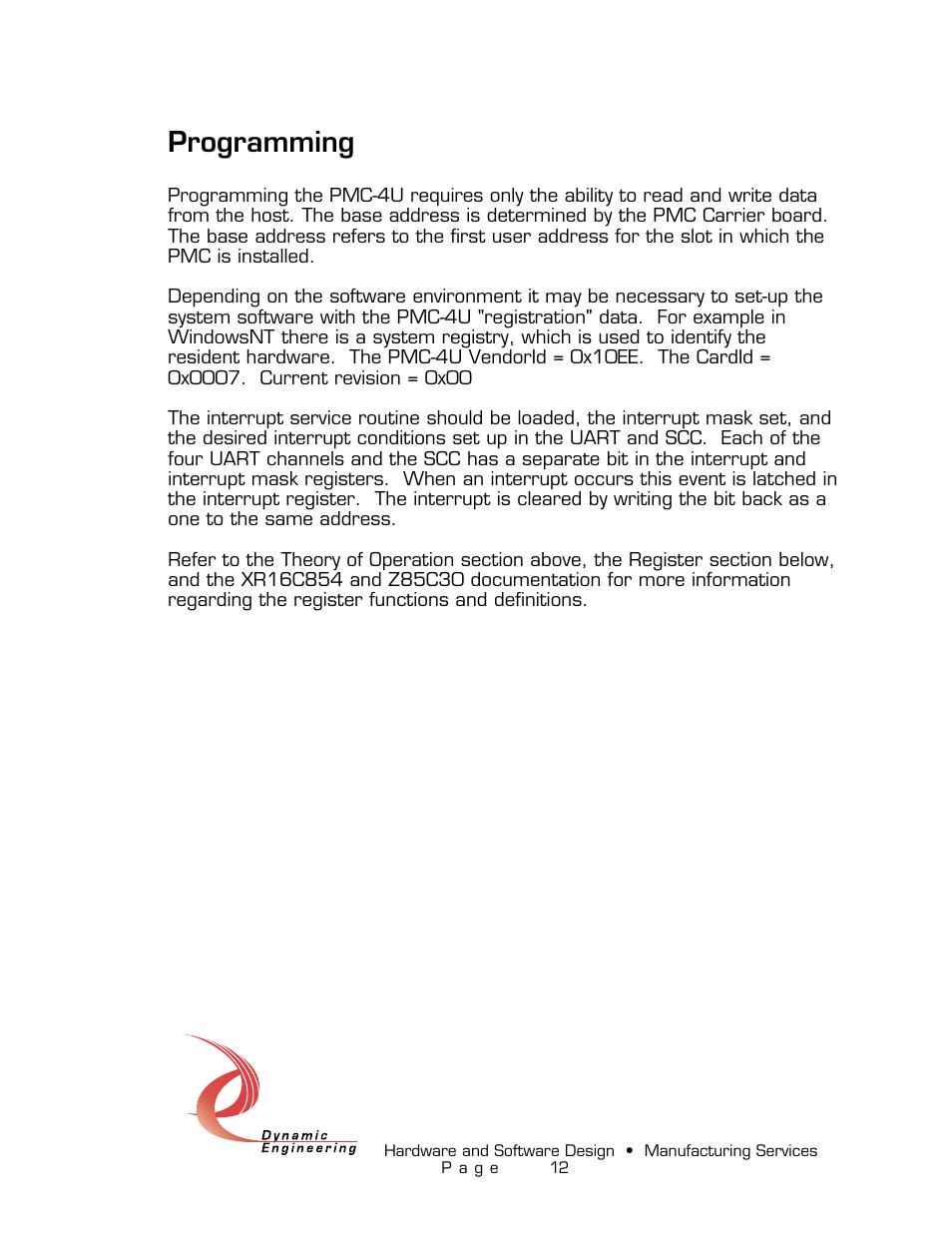 Programming | American Dynamics PMC-4U-CACI User Manual | Page 12 / 33