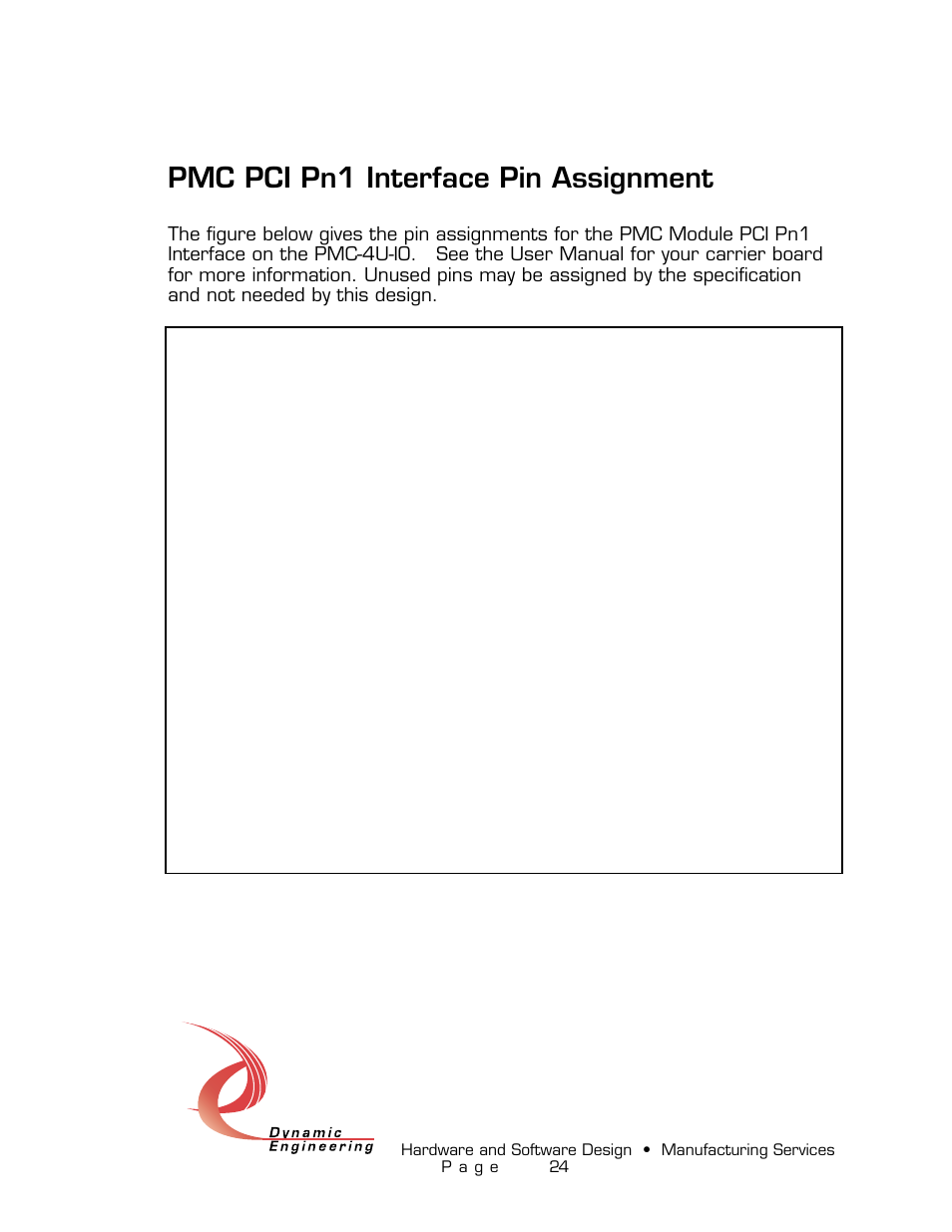 Pmc pci pn1 interface pin assignment | American Dynamics PMC-4U-CACI User Manual | Page 24 / 33