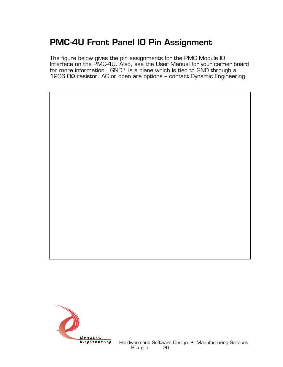 Pmc-4u front panel io pin assignment | American Dynamics PMC-4U-CACI User Manual | Page 26 / 33