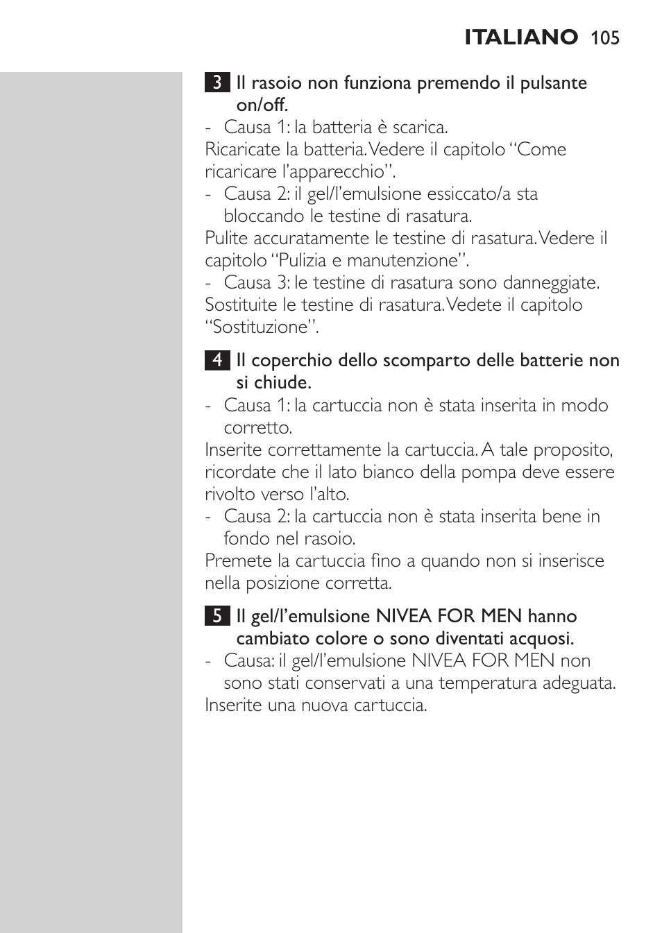 Philips NIVEA FOR MEN Rasierer User Manual | Page 103 / 168