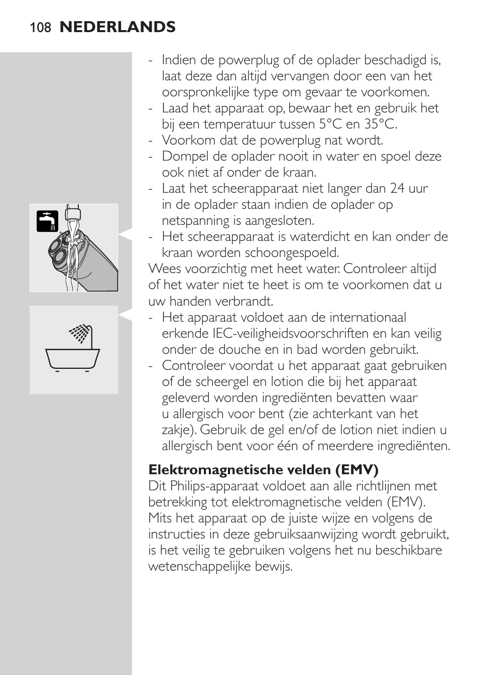 Elektromagnetische velden (emv) | Philips NIVEA FOR MEN Rasierer User Manual | Page 106 / 168