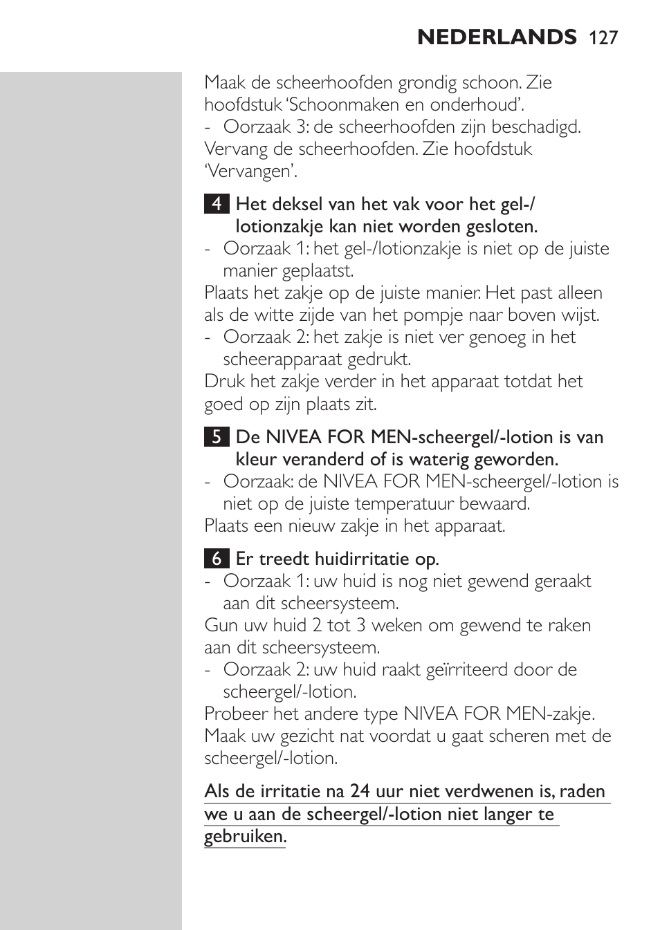 Philips NIVEA FOR MEN Rasierer User Manual | Page 125 / 168
