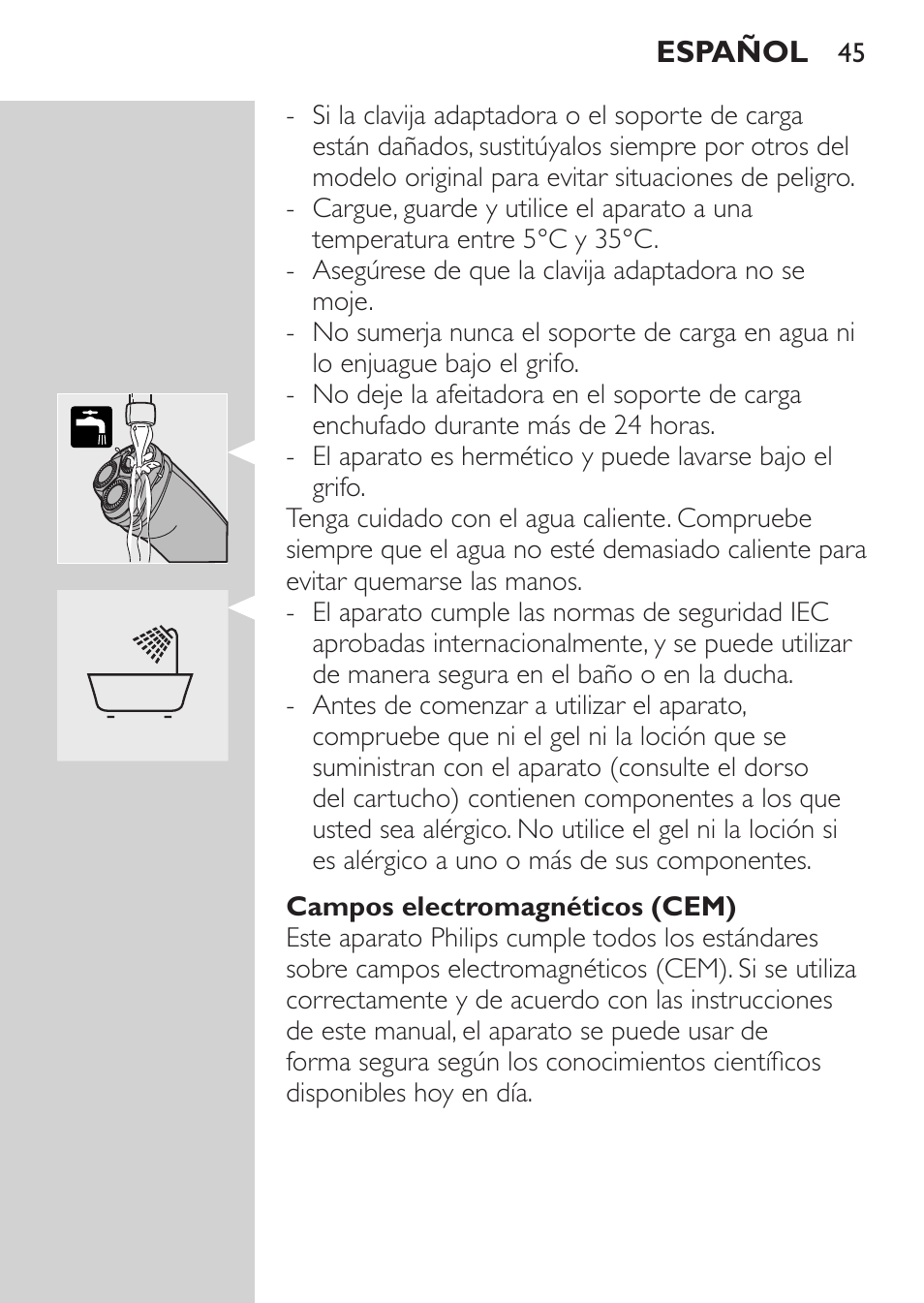 Campos electromagnéticos (cem) | Philips NIVEA FOR MEN Rasierer User Manual | Page 43 / 168