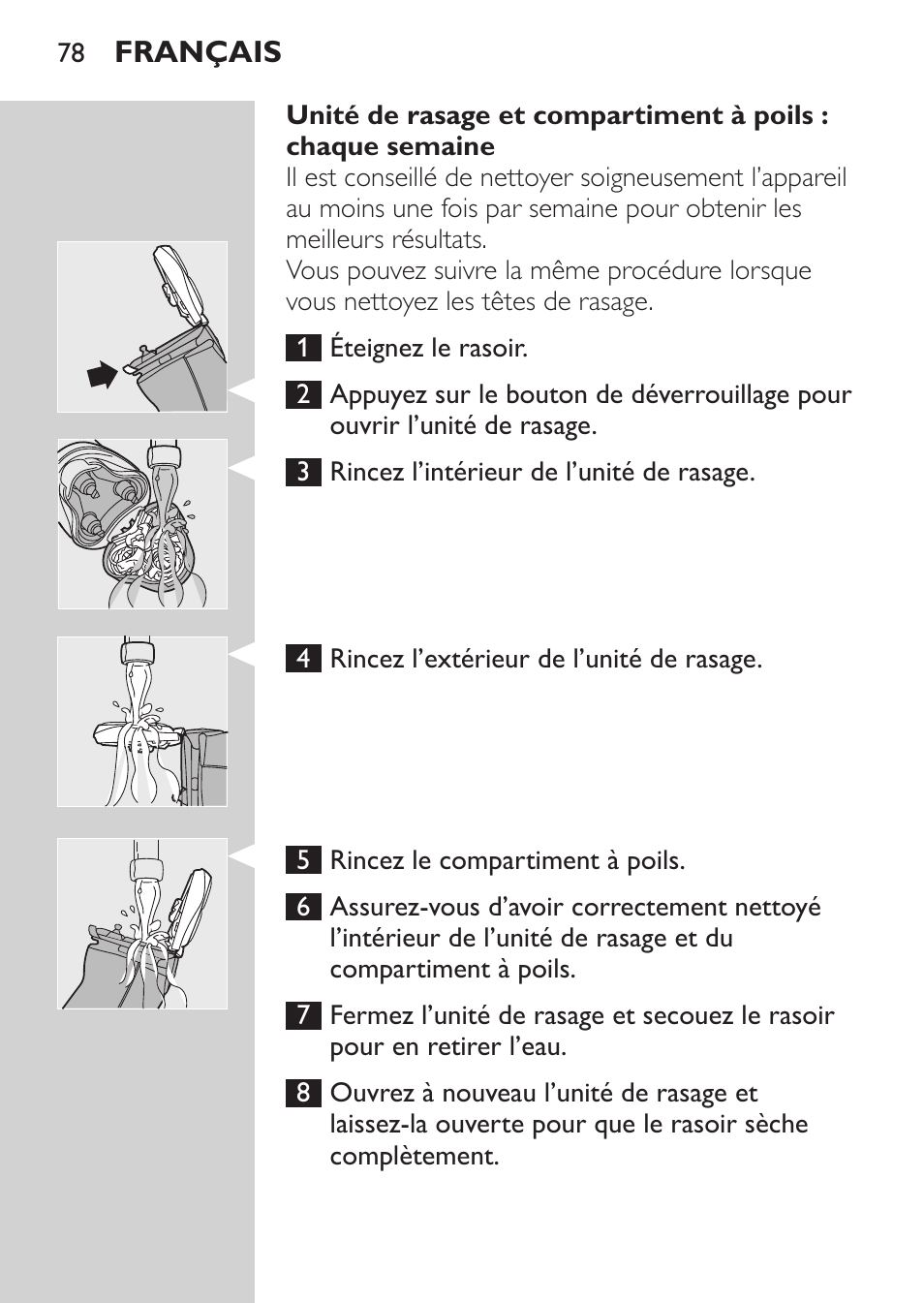 Français | Philips NIVEA FOR MEN Rasierer User Manual | Page 76 / 168