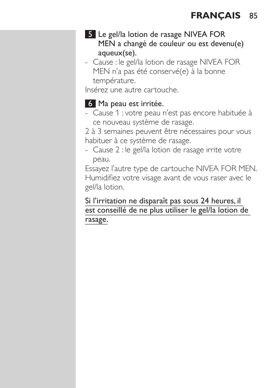 Philips NIVEA FOR MEN Rasierer User Manual | Page 83 / 168