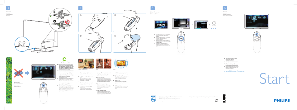 Start, On off | Philips LCD-Fernseher User Manual | Page 2 / 2