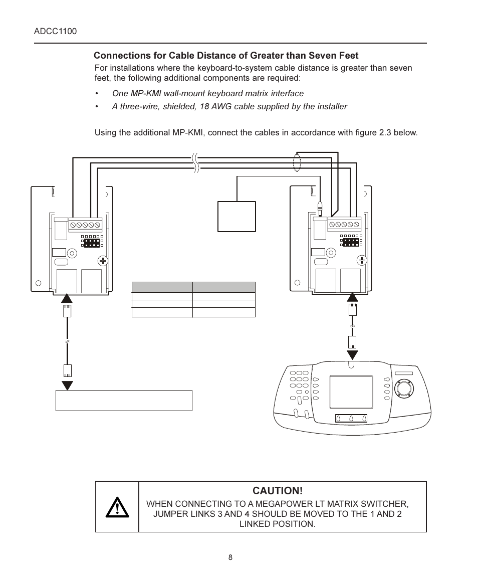 Caution | American Dynamics ADCC1100 User Manual | Page 14 / 60