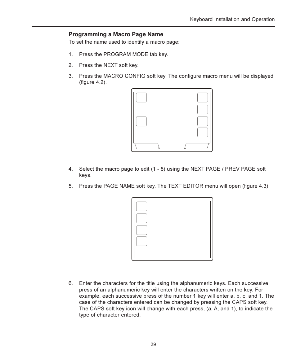 Programming a macro page name, Keyboard installation and operation | American Dynamics ADCC1100 User Manual | Page 35 / 60