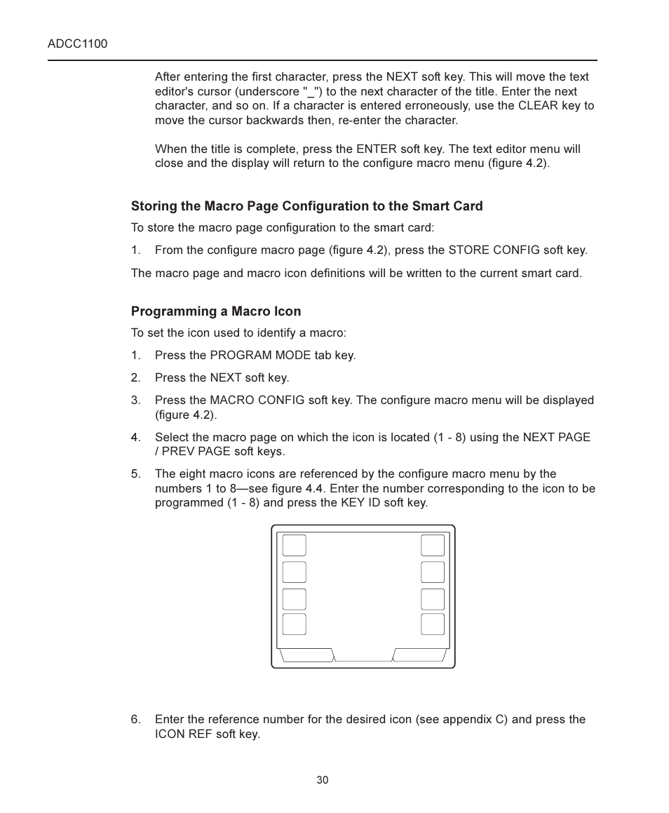 Programming a macro icon | American Dynamics ADCC1100 User Manual | Page 36 / 60