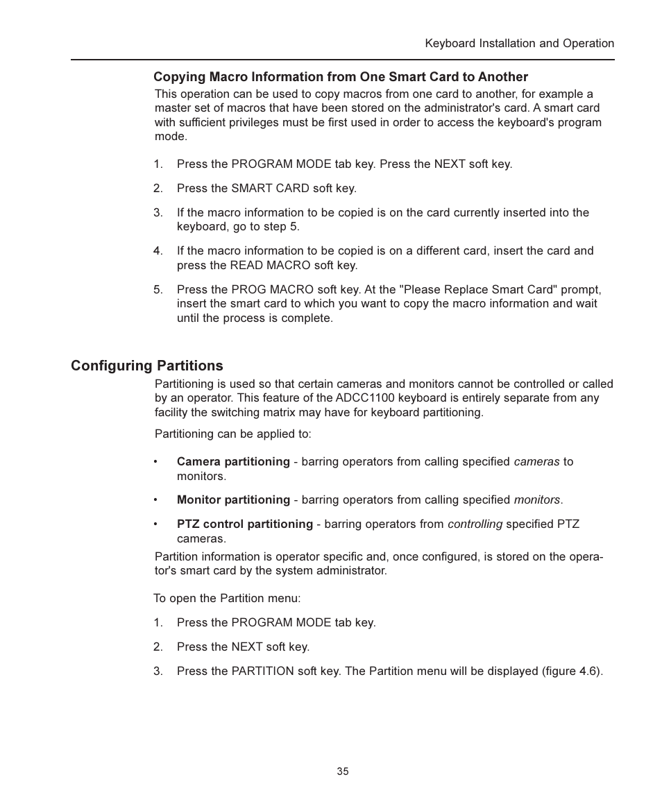 Configuring partitions | American Dynamics ADCC1100 User Manual | Page 41 / 60