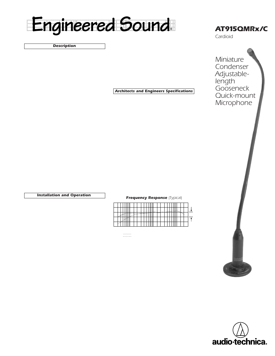 Audio-Technica ENGINEERED SOUND AT915QMRX/C User Manual | 2 pages