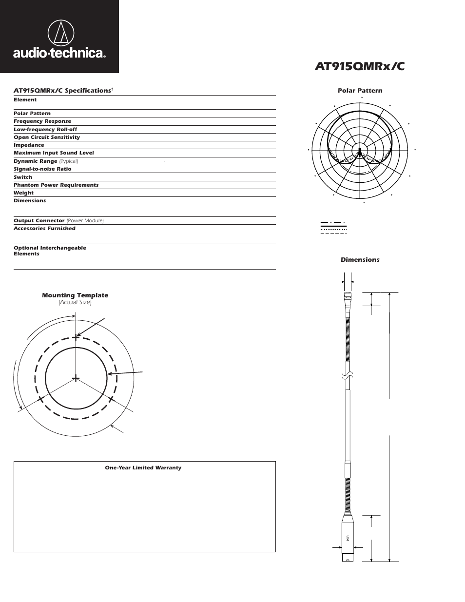 At915qmrx /c, Ab c | Audio-Technica ENGINEERED SOUND AT915QMRX/C User Manual | Page 2 / 2