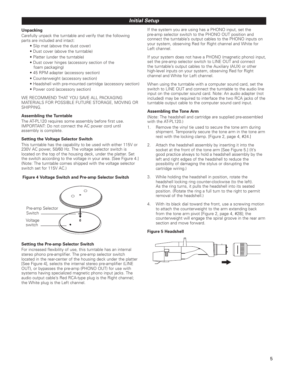 Audio-Technica AT-PL120 User Manual | Page 5 / 11
