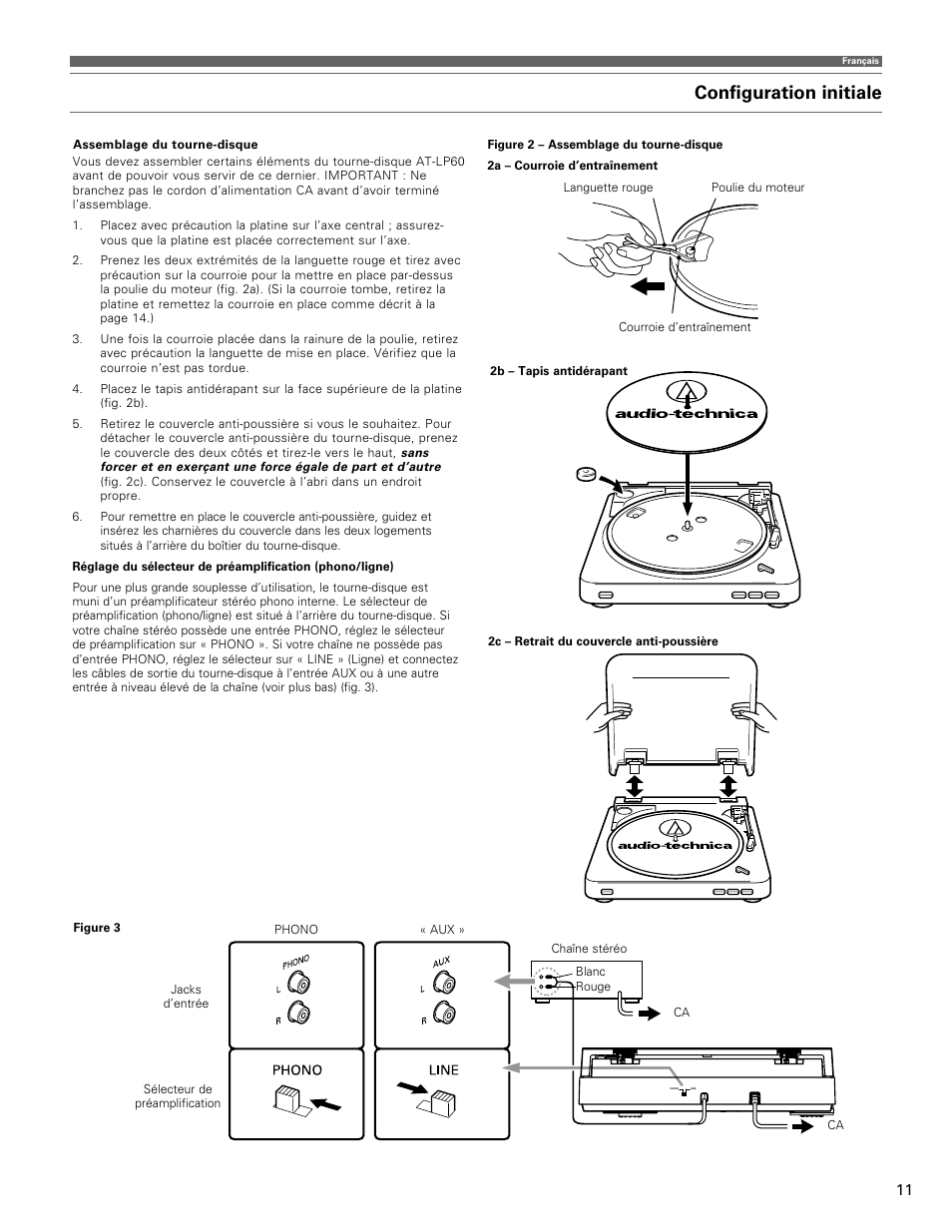 Configuration initiale | Audio-Technica AT-LP60 User Manual | Page 11 / 24