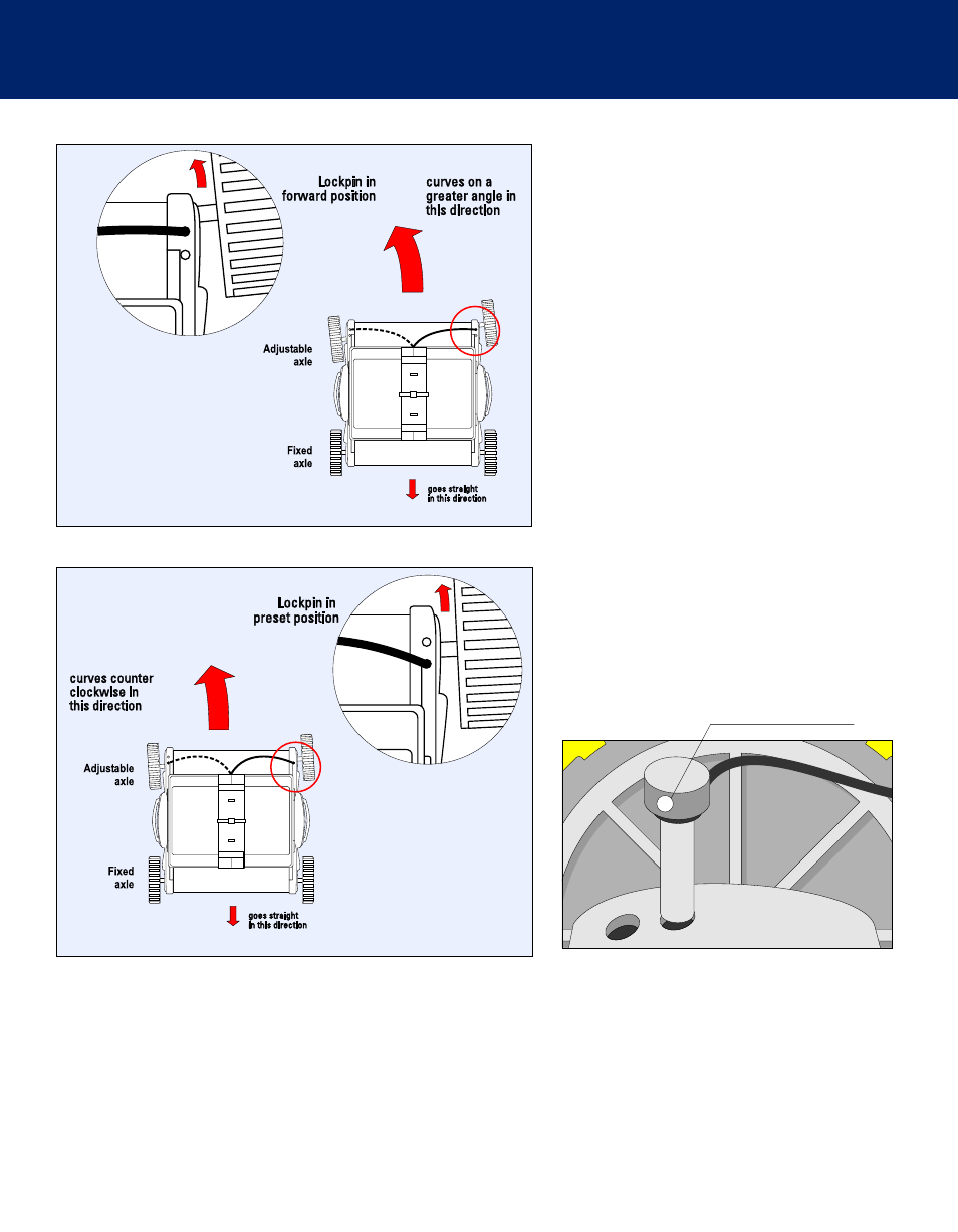 Cleaning patterns, Lock pin | AquaJet Inc Swimming Pool Cleaner User Manual | Page 6 / 8