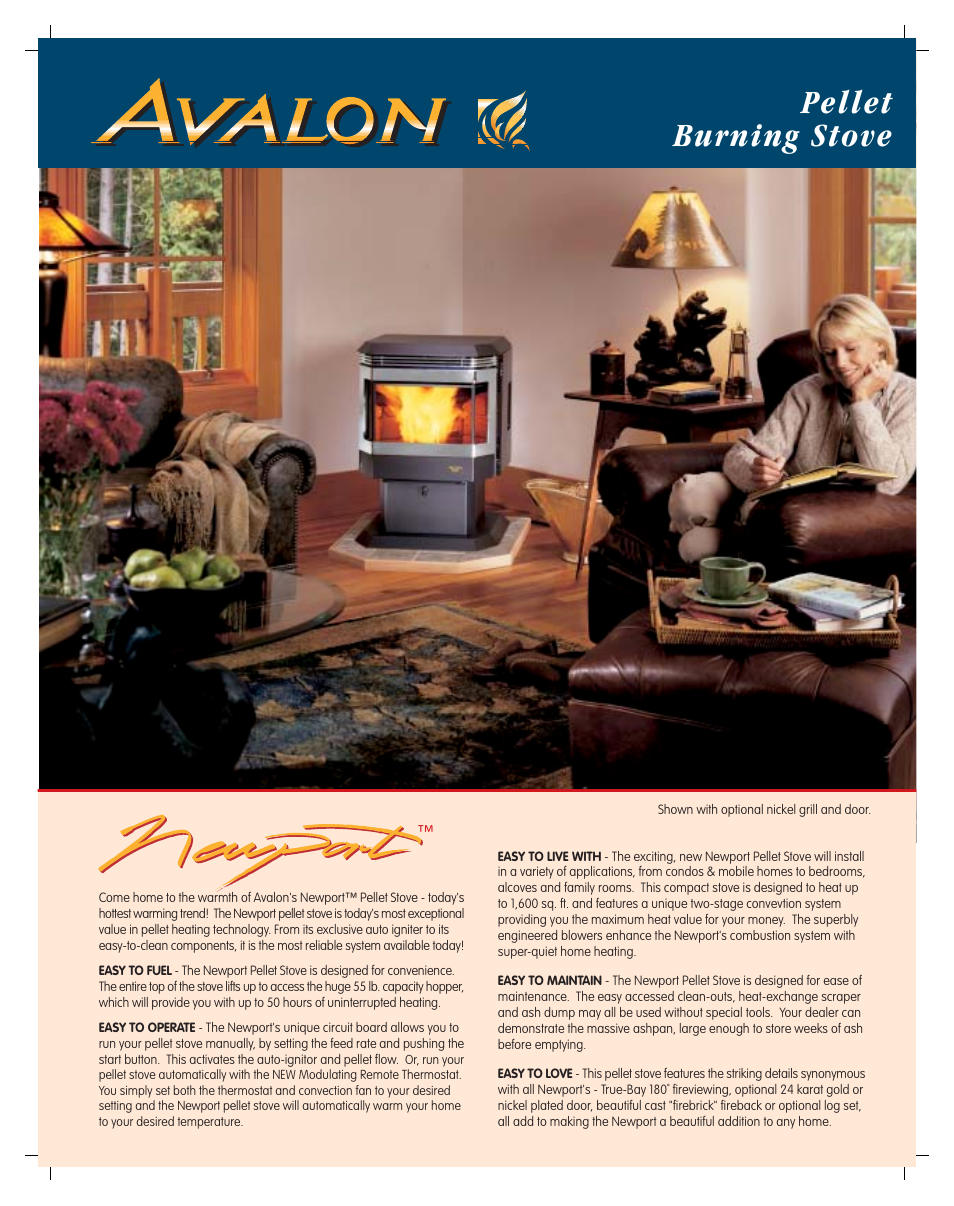 Avalon Stoves Pellet Burning Stove User Manual | 2 pages