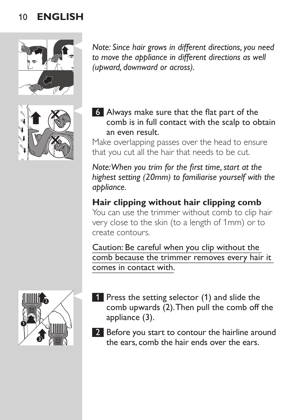 Philips MULTIGROOM Series 5000 Wasserdichtes Multitrim-Set GESICHT HAAR User Manual | Page 10 / 210