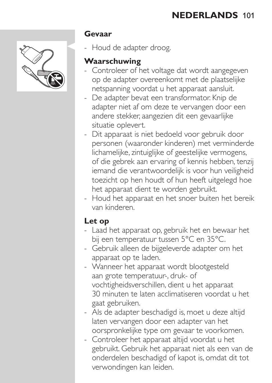 Philips MULTIGROOM Series 5000 Wasserdichtes Multitrim-Set GESICHT HAAR User Manual | Page 101 / 210