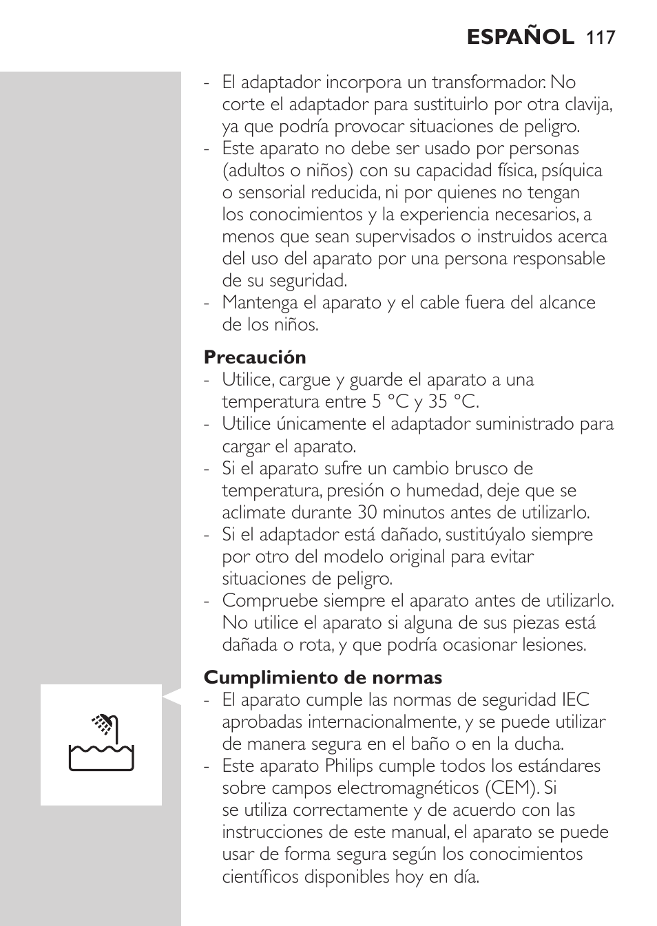 Philips MULTIGROOM Series 5000 Wasserdichtes Multitrim-Set GESICHT HAAR User Manual | Page 117 / 210