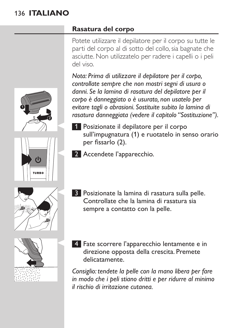 Philips MULTIGROOM Series 5000 Wasserdichtes Multitrim-Set GESICHT HAAR User Manual | Page 136 / 210