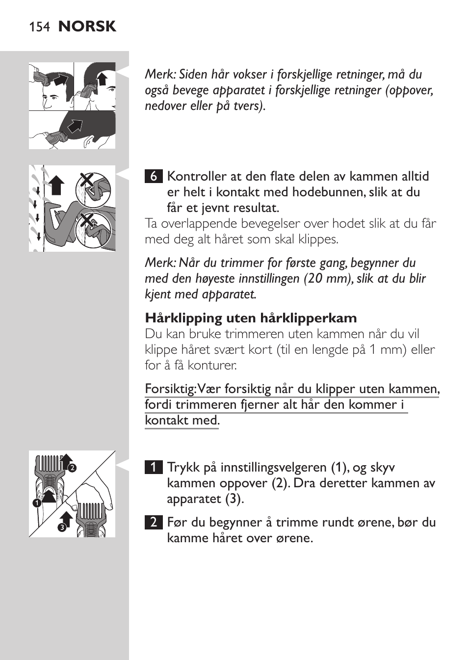 Philips MULTIGROOM Series 5000 Wasserdichtes Multitrim-Set GESICHT HAAR User Manual | Page 154 / 210