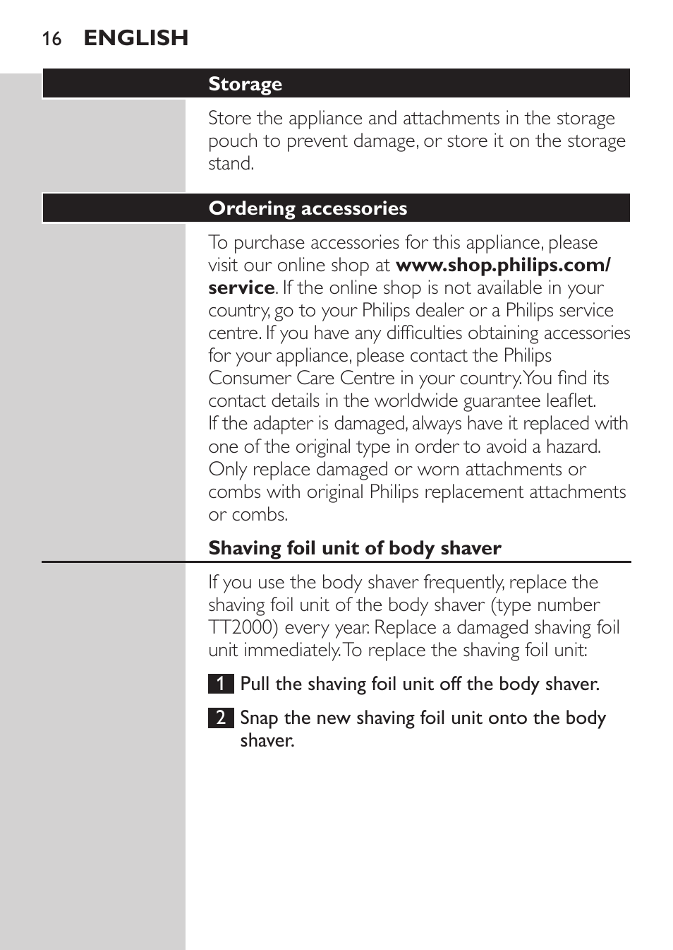 Philips MULTIGROOM Series 5000 Wasserdichtes Multitrim-Set GESICHT HAAR User Manual | Page 16 / 210