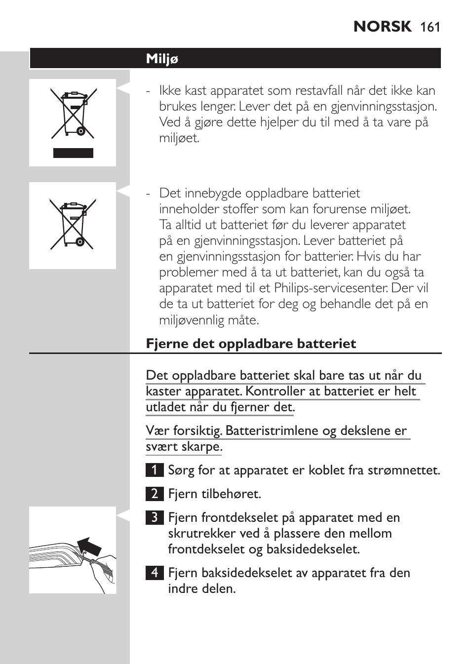 Philips MULTIGROOM Series 5000 Wasserdichtes Multitrim-Set GESICHT HAAR User Manual | Page 161 / 210