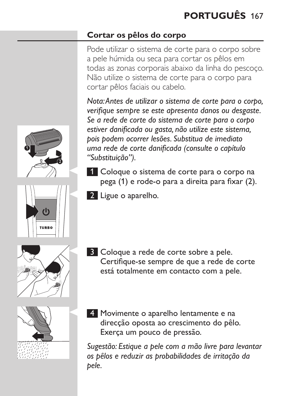 Philips MULTIGROOM Series 5000 Wasserdichtes Multitrim-Set GESICHT HAAR User Manual | Page 167 / 210
