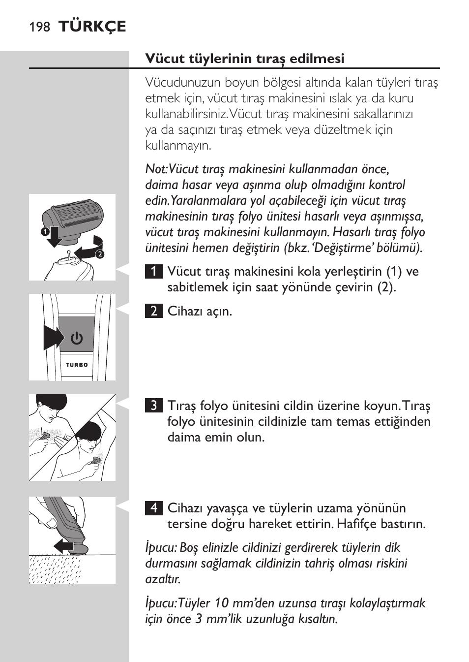 Philips MULTIGROOM Series 5000 Wasserdichtes Multitrim-Set GESICHT HAAR User Manual | Page 198 / 210
