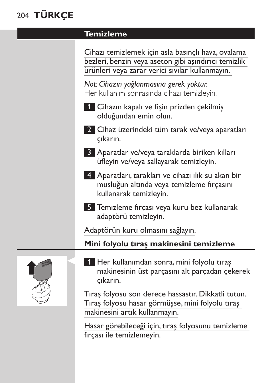 Philips MULTIGROOM Series 5000 Wasserdichtes Multitrim-Set GESICHT HAAR User Manual | Page 204 / 210