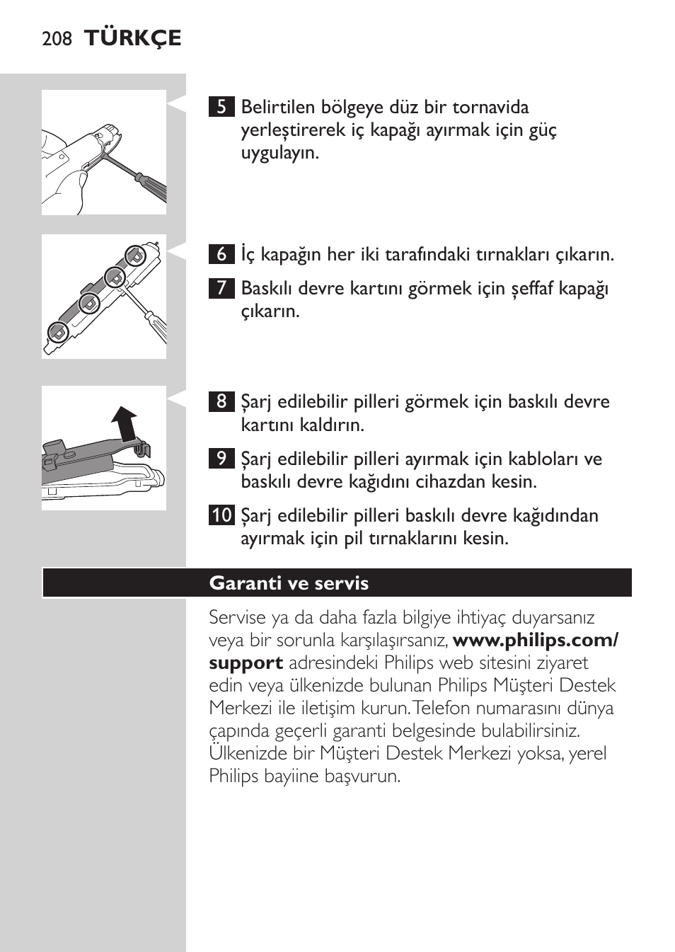Philips MULTIGROOM Series 5000 Wasserdichtes Multitrim-Set GESICHT HAAR User Manual | Page 208 / 210