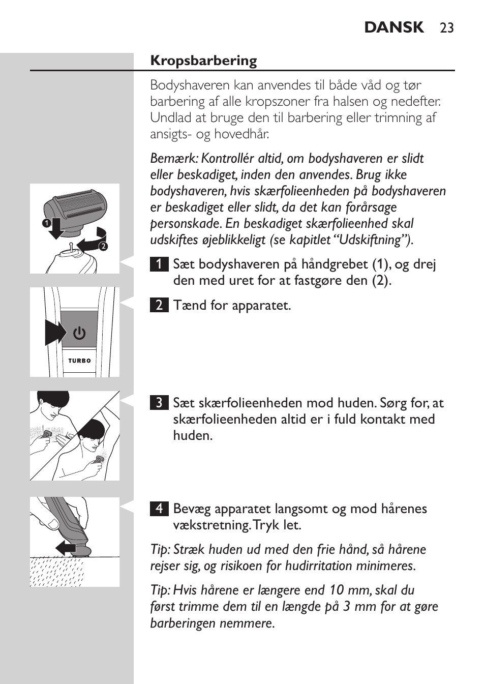 Philips MULTIGROOM Series 5000 Wasserdichtes Multitrim-Set GESICHT HAAR User Manual | Page 23 / 210