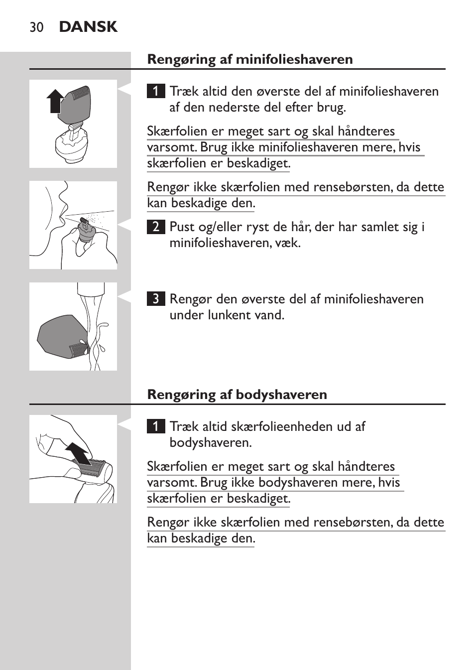 Philips MULTIGROOM Series 5000 Wasserdichtes Multitrim-Set GESICHT HAAR User Manual | Page 30 / 210