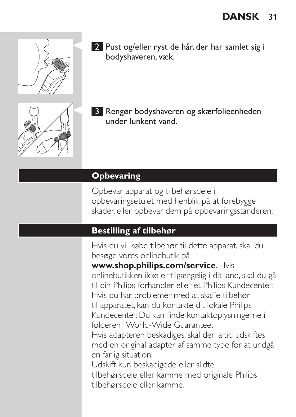 Philips MULTIGROOM Series 5000 Wasserdichtes Multitrim-Set GESICHT HAAR User Manual | Page 31 / 210